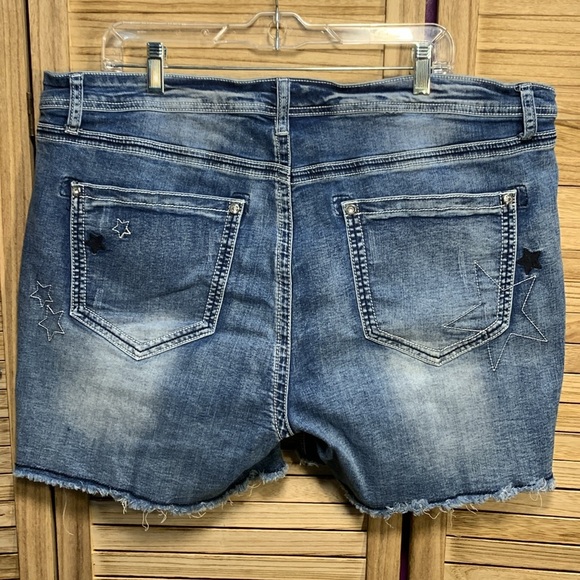 VIP Honey Blue Jean Denim Plus Size Women's Shorts 4XL - Picture 5 of 9